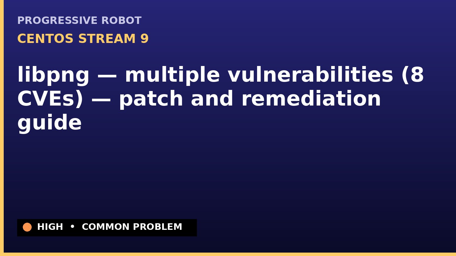 CentOS Stream 9 — libpng — multiple vulnerabilities (8 CVEs) — patch and remediation guide — diagnosis and fix on CentOS Stream 9