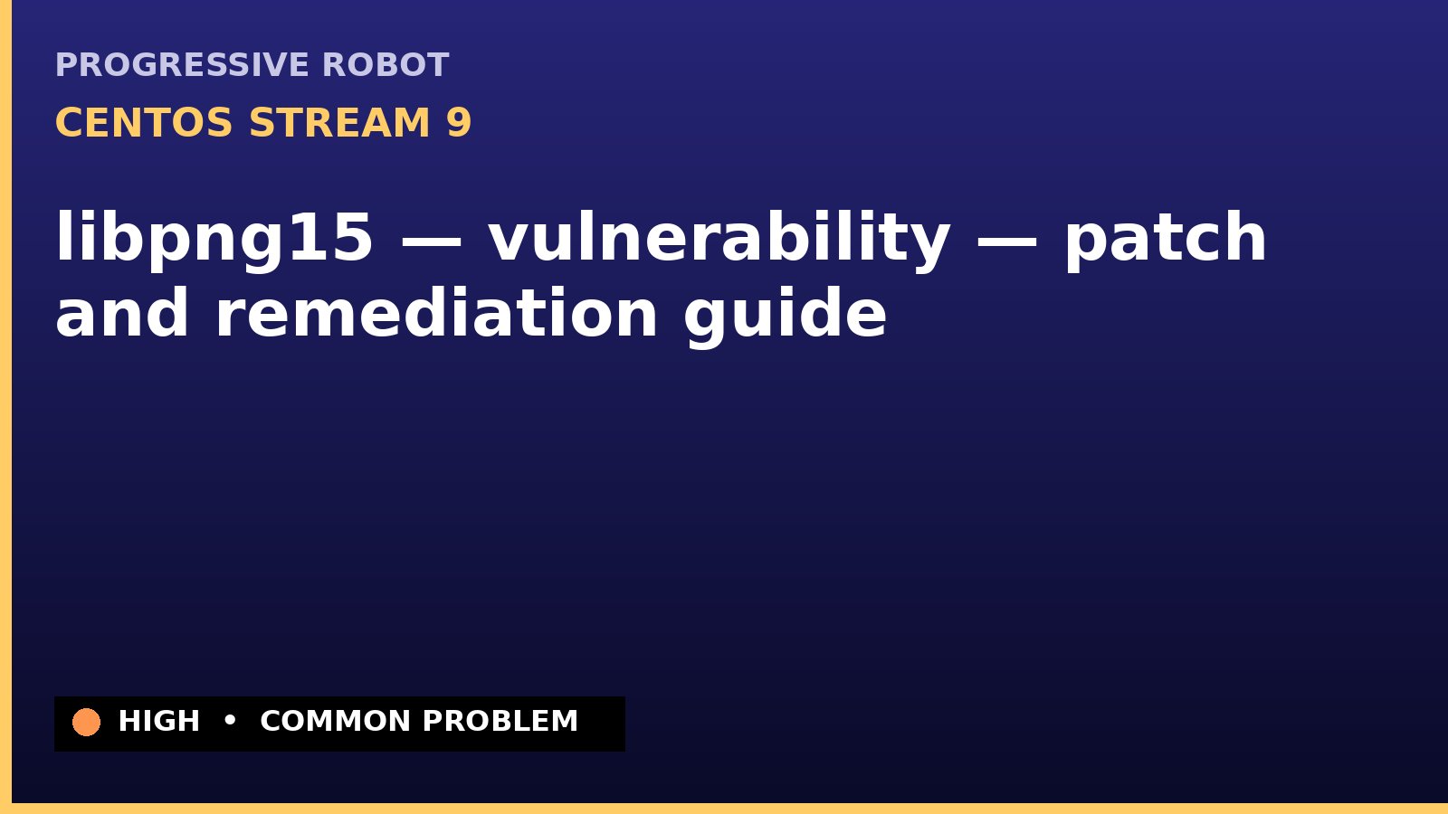 CentOS Stream 9 — libpng15 — vulnerability — patch and remediation guide — diagnosis and fix on CentOS Stream 9