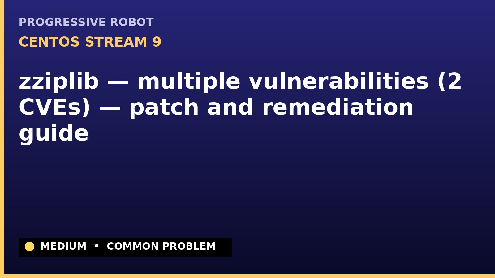 CentOS Stream 9 — zziplib — multiple vulnerabilities (2 CVEs) — patch and remediation guide