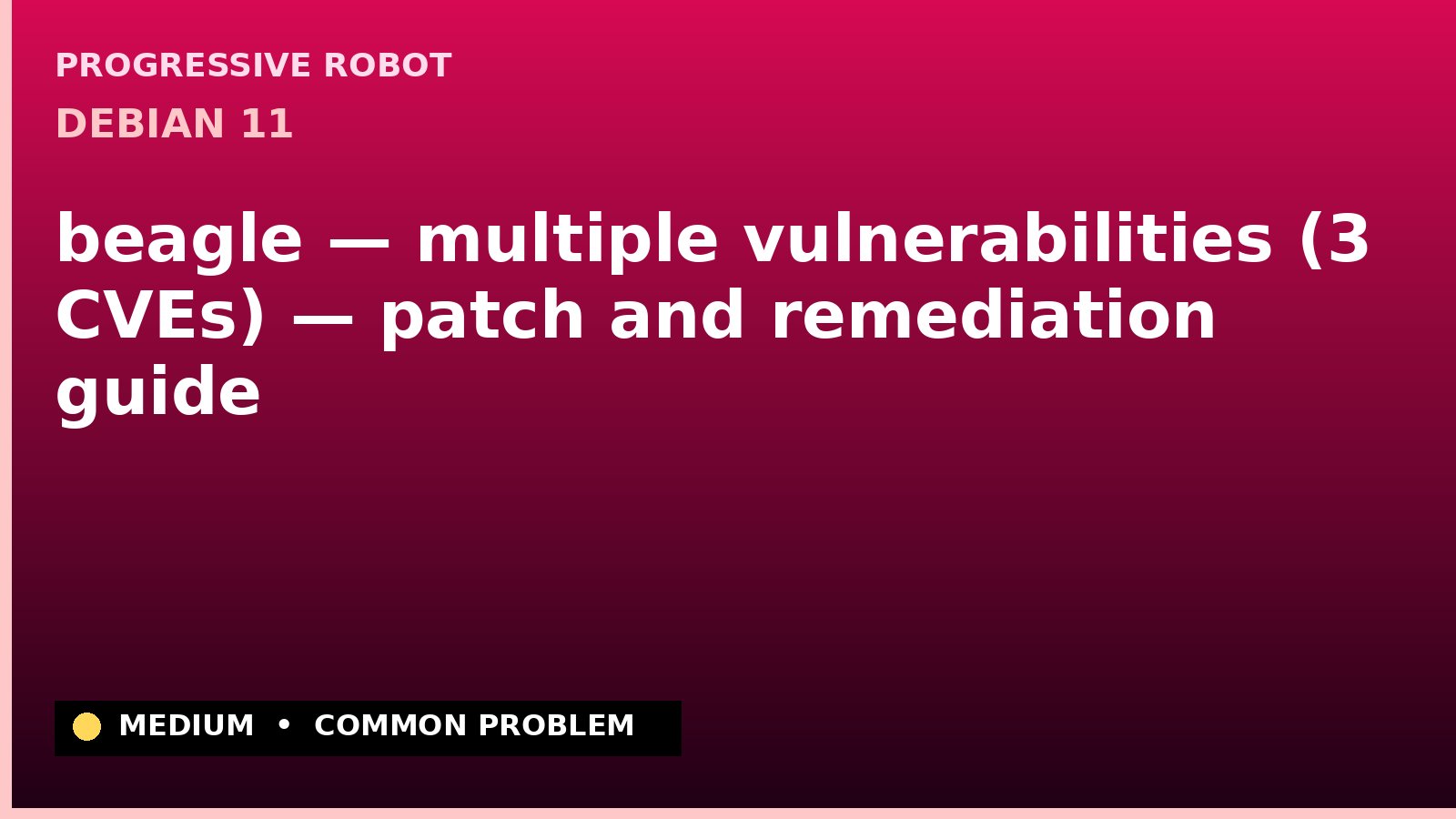 Debian 11 — beagle — multiple vulnerabilities (3 CVEs) — patch and remediation guide