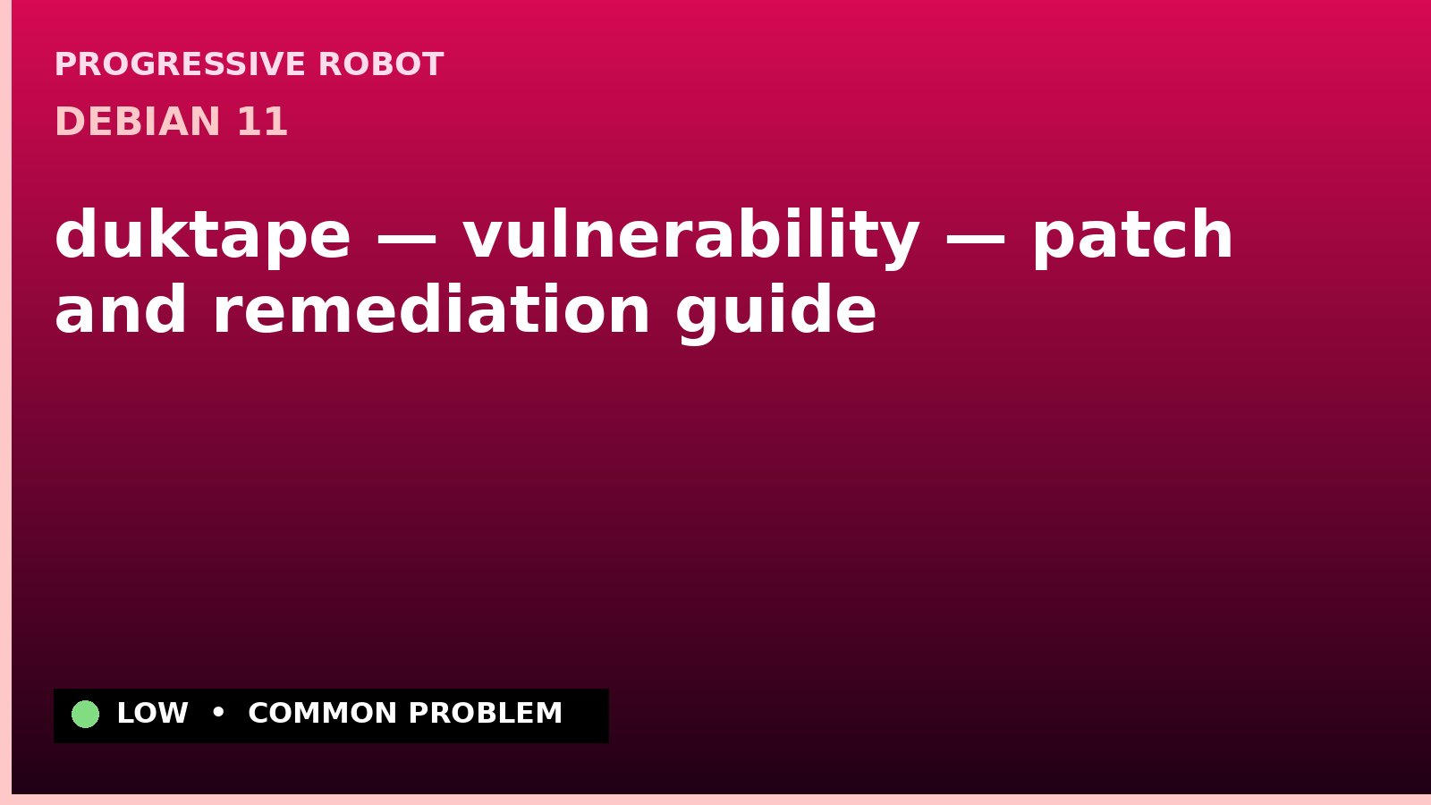 Debian 11 — duktape — vulnerability — patch and remediation guide