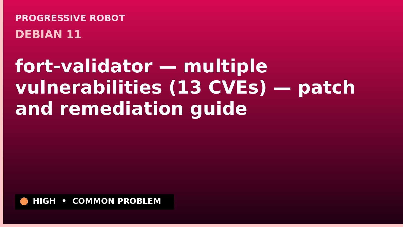 Debian 11 — fort-validator — multiple vulnerabilities (13 CVEs) — patch and remediation guide