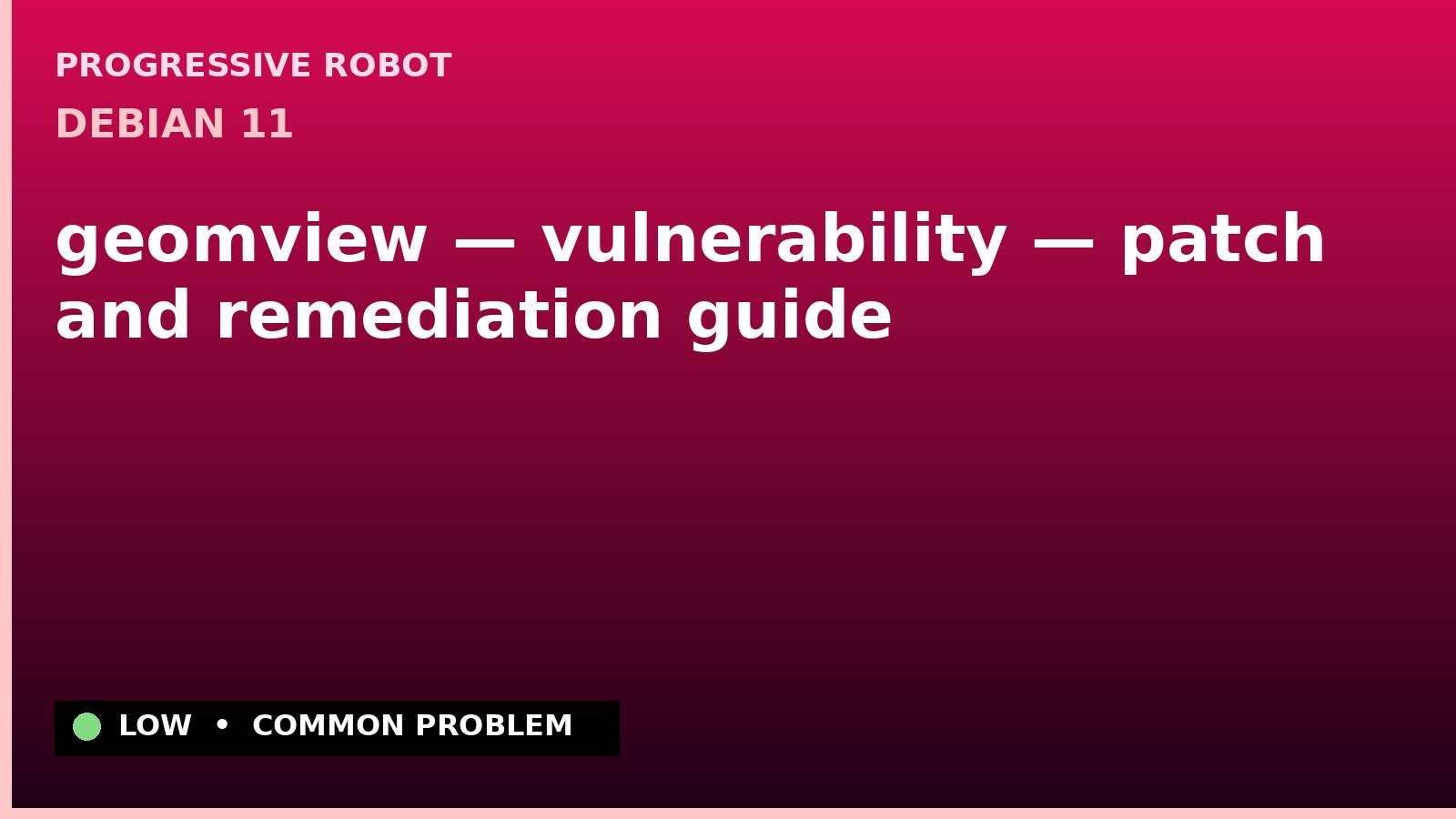Debian 11 — geomview — vulnerability — patch and remediation guide
