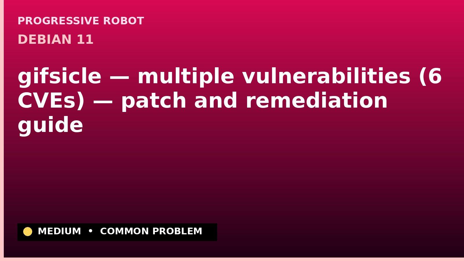 Debian 11 — gifsicle — multiple vulnerabilities (6 CVEs) — patch and remediation guide