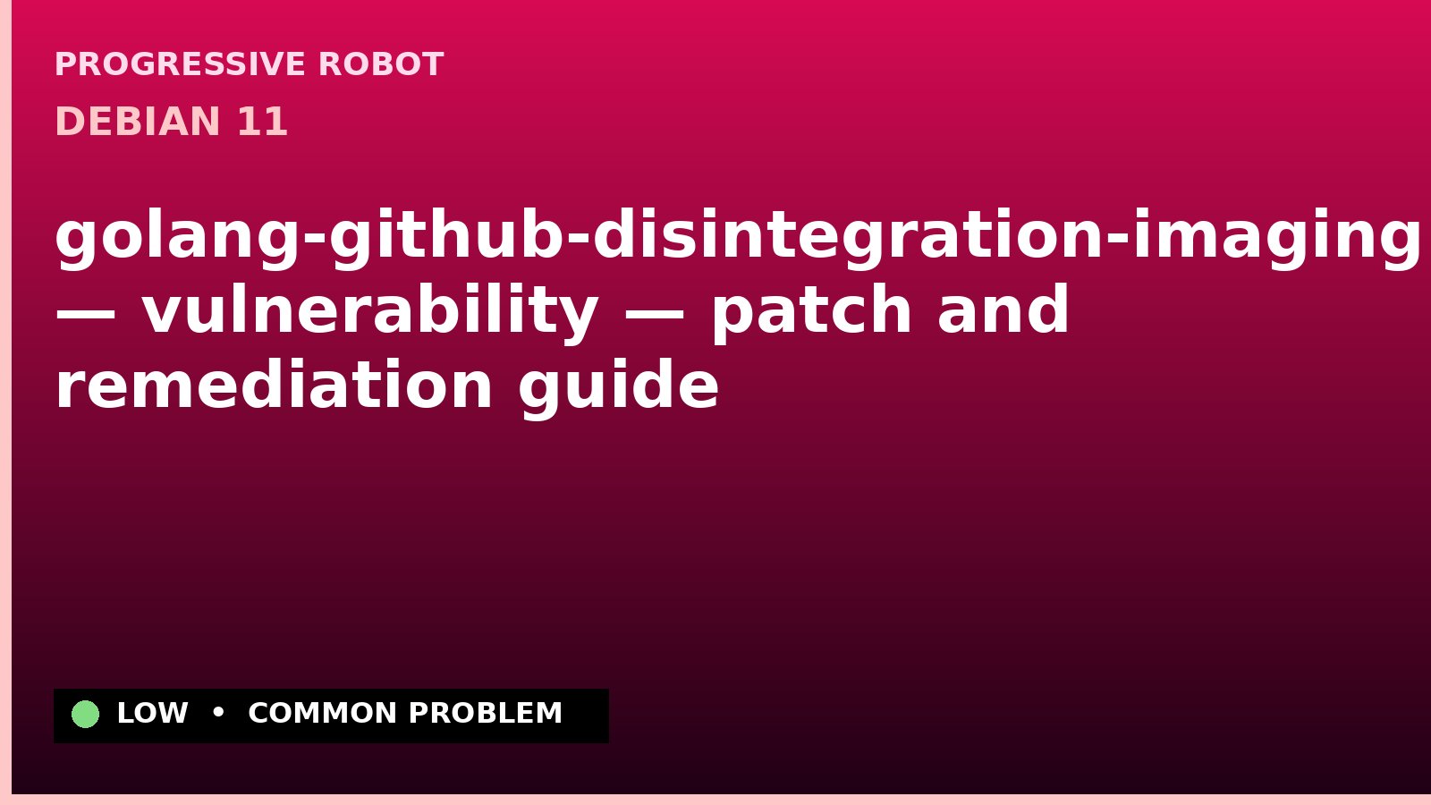 Debian 11 — golang-github-disintegration-imaging — vulnerability — patch and remediation guide