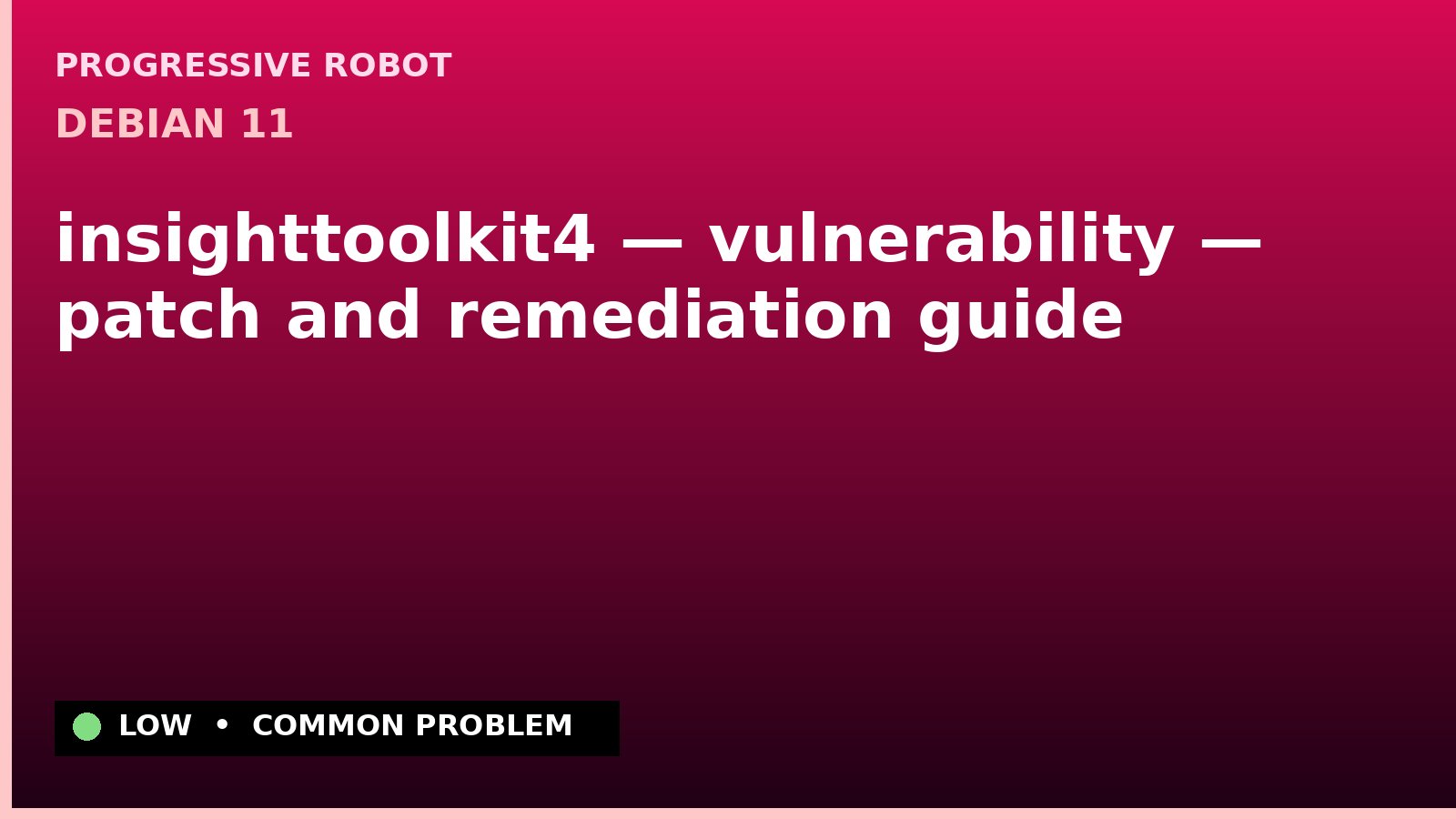 Debian 11 — insighttoolkit4 — vulnerability — patch and remediation guide