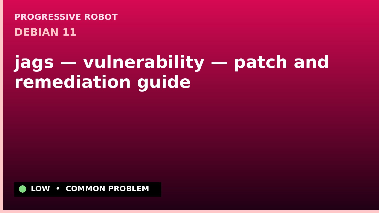 Debian 11 — jags — vulnerability — patch and remediation guide