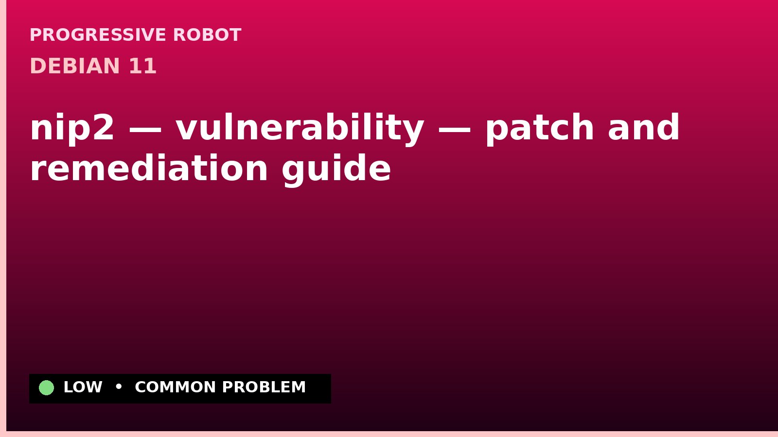 Debian 11 — nip2 — vulnerability — patch and remediation guide