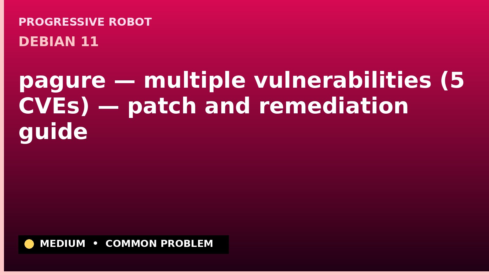 Debian 11 — pagure — multiple vulnerabilities (5 CVEs) — patch and remediation guide