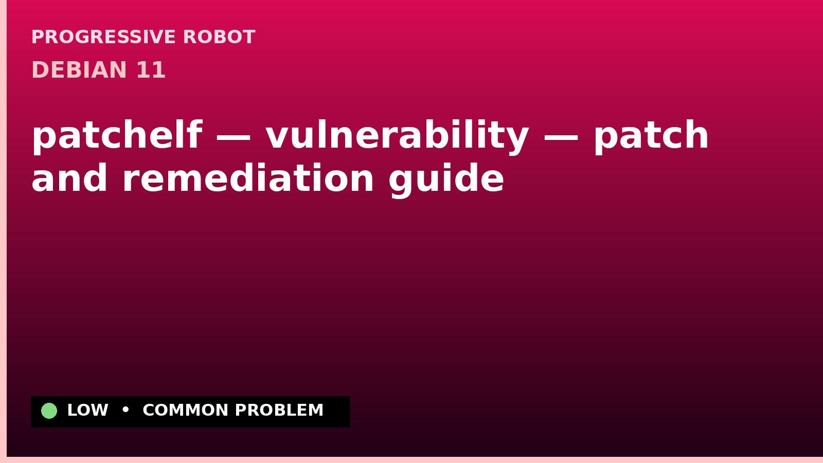 Debian 11 — patchelf — vulnerability — patch and remediation guide