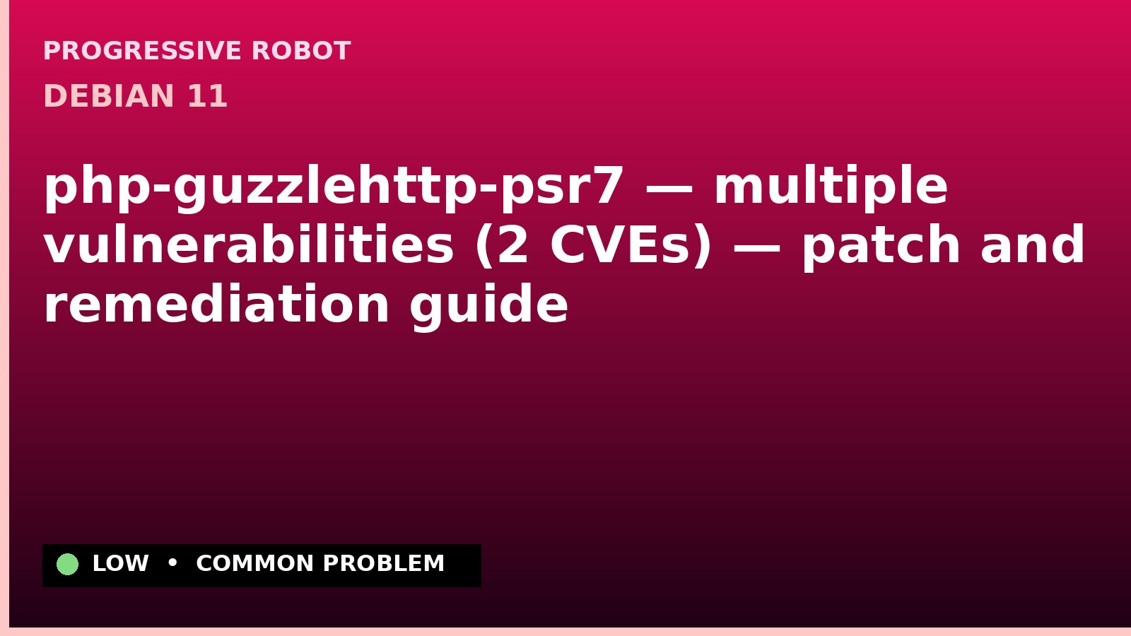 Debian 11 — php-guzzlehttp-psr7 — multiple vulnerabilities (2 CVEs) — patch and remediation guide
