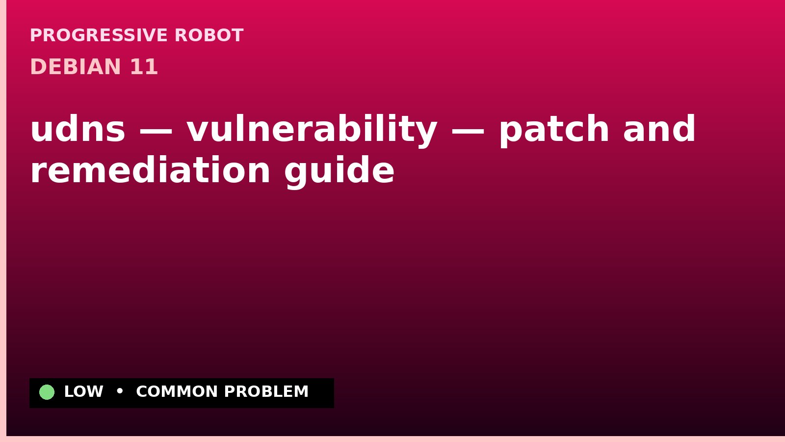 Debian 11 — udns — vulnerability — patch and remediation guide