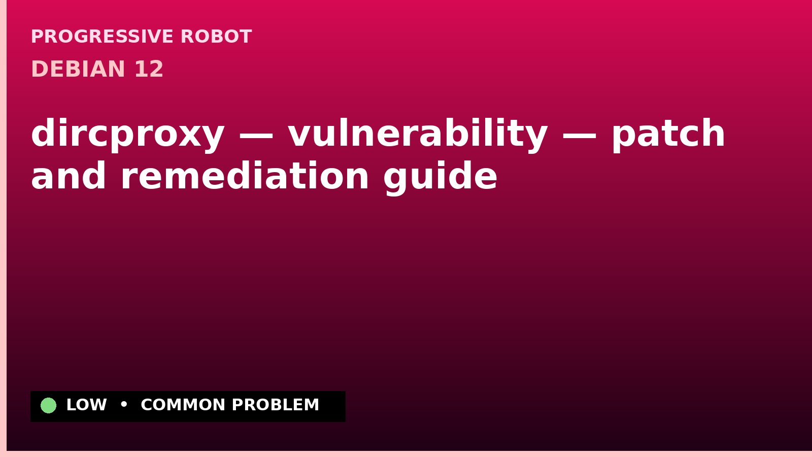 Debian 12 — dircproxy — vulnerability — patch and remediation guide