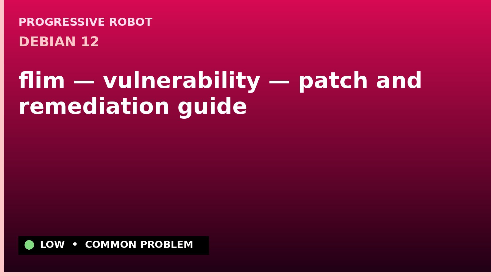 Debian 12 — flim — vulnerability — patch and remediation guide — diagnosis and fix on Debian 12