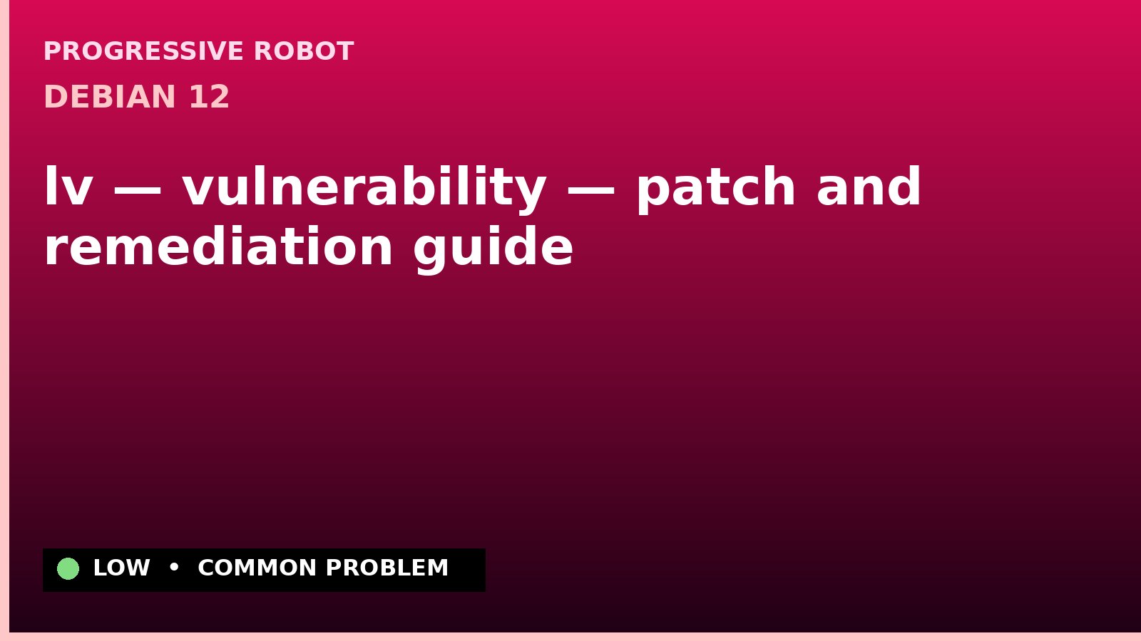 Debian 12 — lv — vulnerability — patch and remediation guide