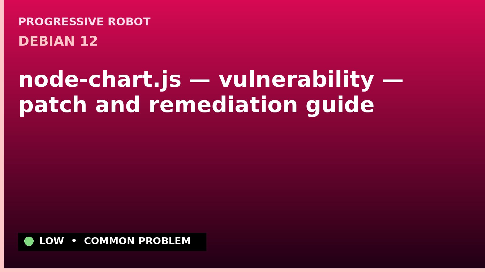 Debian 12 — node-chart.js — vulnerability — patch and remediation guide