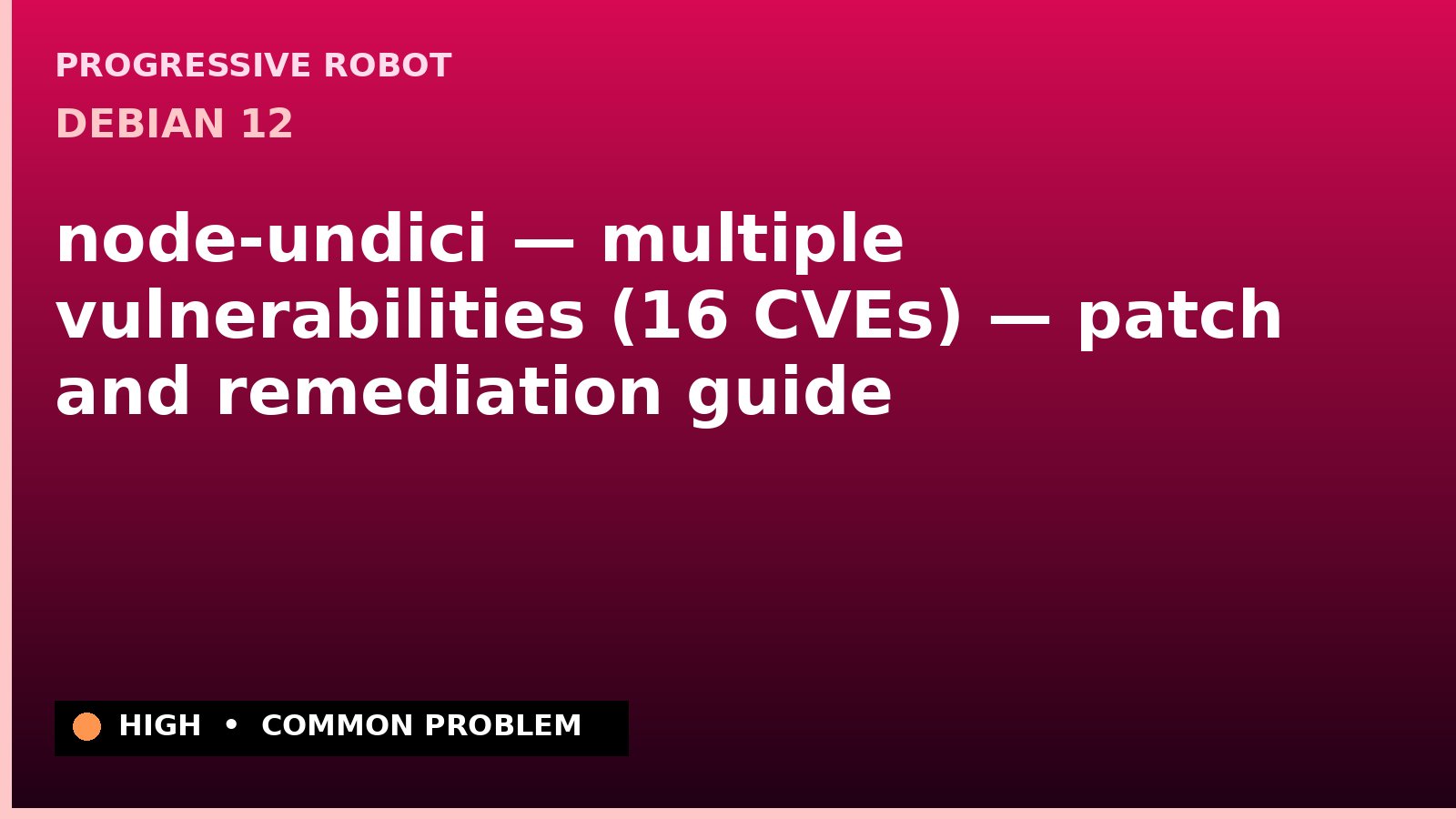 Debian 12 — node-undici — multiple vulnerabilities (16 CVEs) — patch and remediation guide