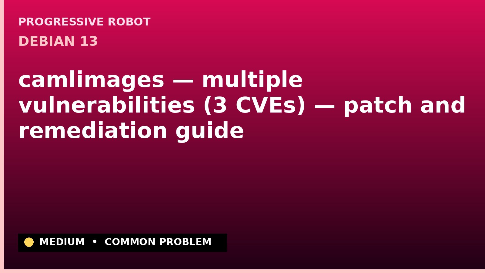 Debian 13 — camlimages — multiple vulnerabilities (3 CVEs) — patch and remediation guide