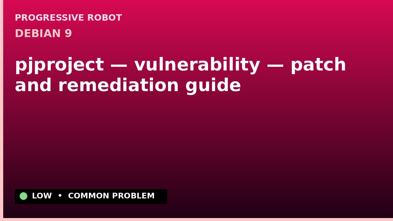Debian 9 — pjproject — vulnerability — patch and remediation guide — diagnosis and fix on Debian 9
