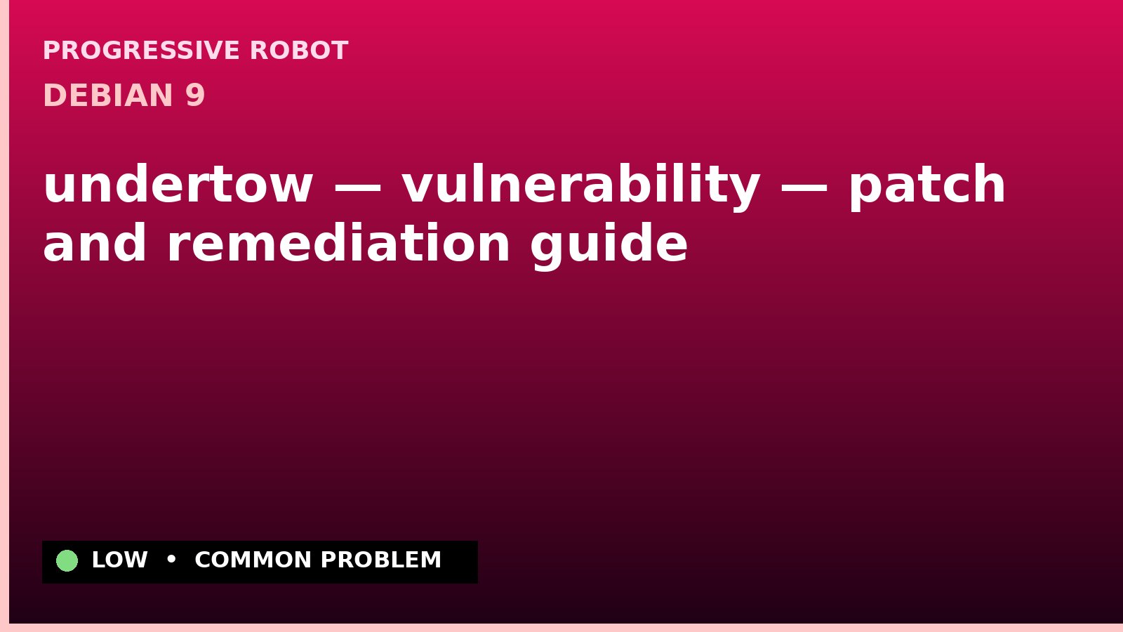 Debian 9 — undertow — vulnerability — patch and remediation guide — diagnosis and fix on Debian 9