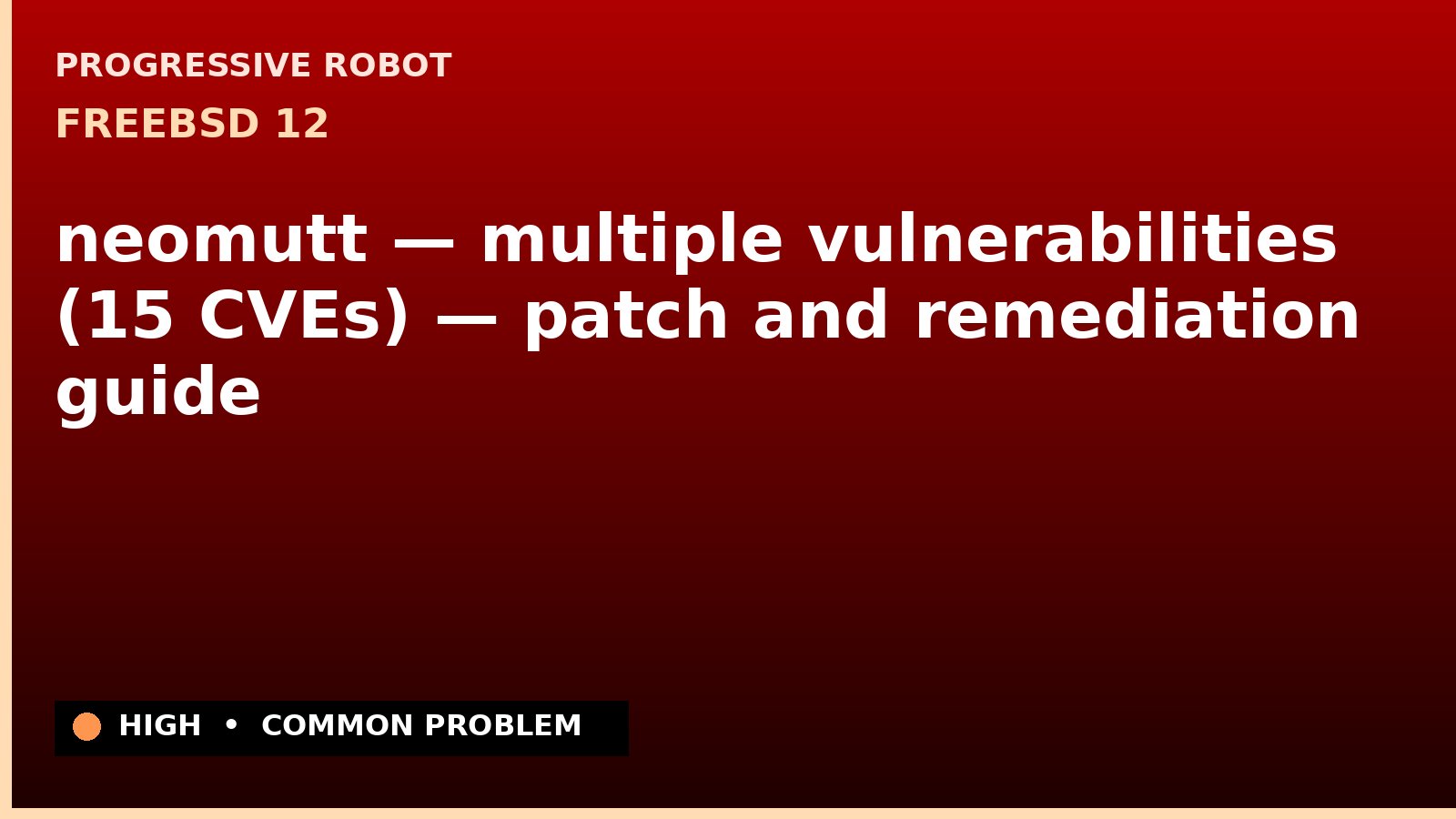 FreeBSD 12 — neomutt — multiple vulnerabilities (15 CVEs) — patch and remediation guide — diagnosis and fix on FreeBSD 12
