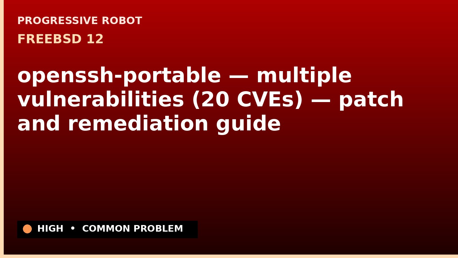 FreeBSD 12 — openssh-portable — multiple vulnerabilities (20 CVEs) — patch and remediation guide — diagnosis and fix on FreeBSD 12
