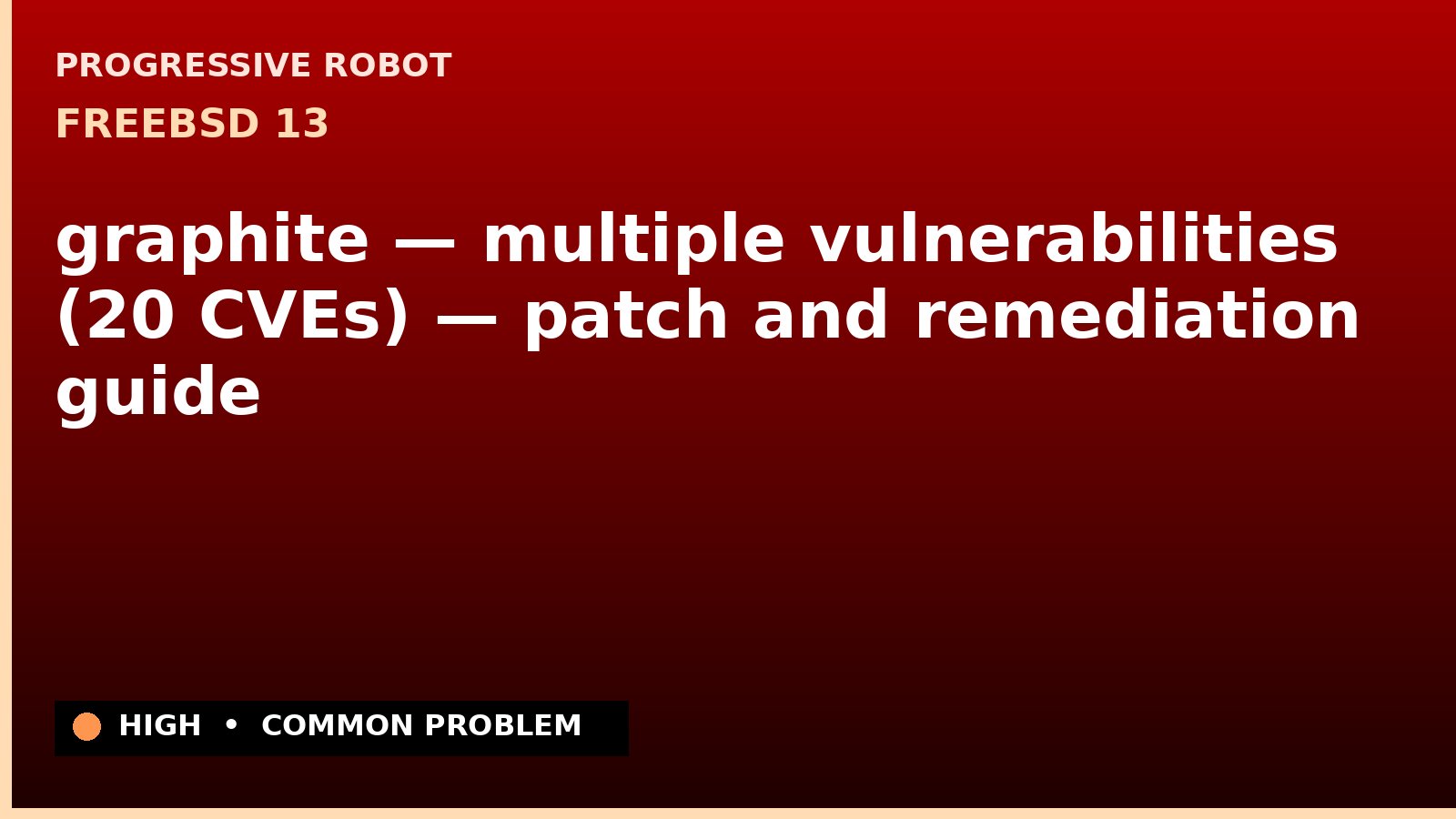FreeBSD 13 — graphite — multiple vulnerabilities (20 CVEs) — patch and remediation guide — diagnosis and fix on FreeBSD 13