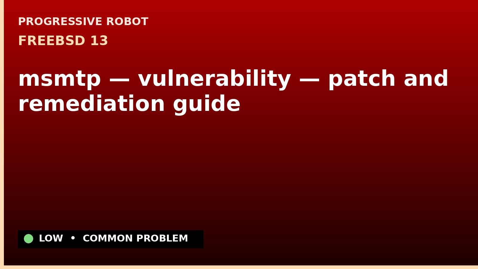 FreeBSD 13 — msmtp — vulnerability — patch and remediation guide — diagnosis and fix on FreeBSD 13