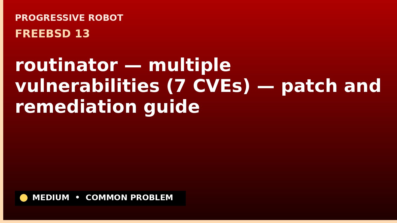 FreeBSD 13 — routinator — multiple vulnerabilities (7 CVEs) — patch and remediation guide — diagnosis and fix on FreeBSD 13