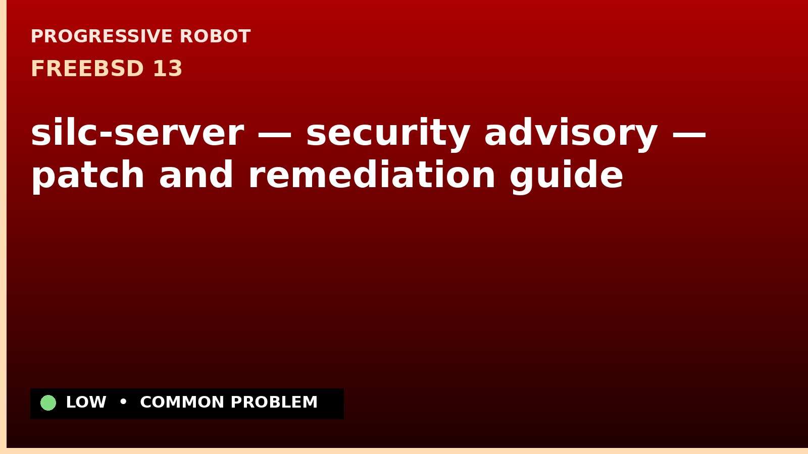 FreeBSD 13 — silc-server — security advisory — patch and remediation guide