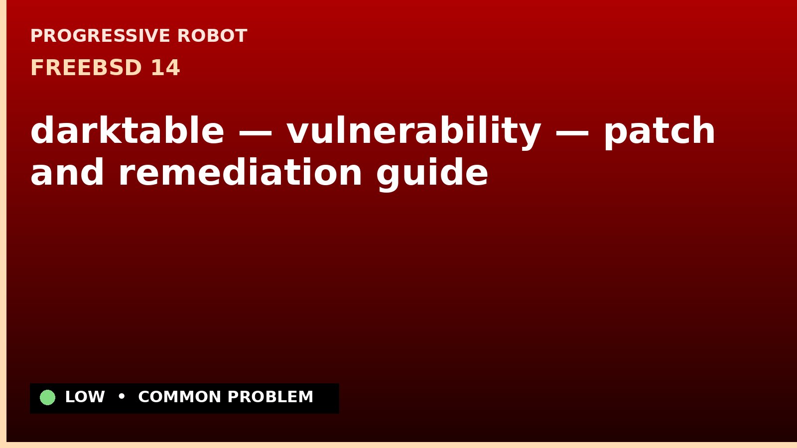 FreeBSD 14 — darktable — vulnerability — patch and remediation guide