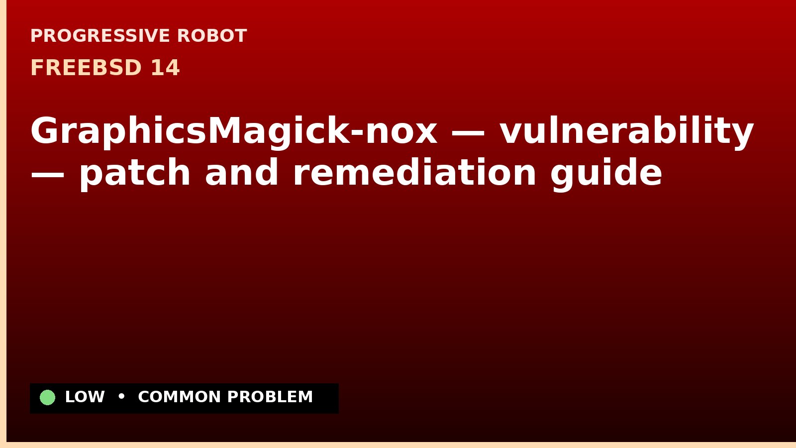 FreeBSD 14 — GraphicsMagick-nox — vulnerability — patch and remediation guide