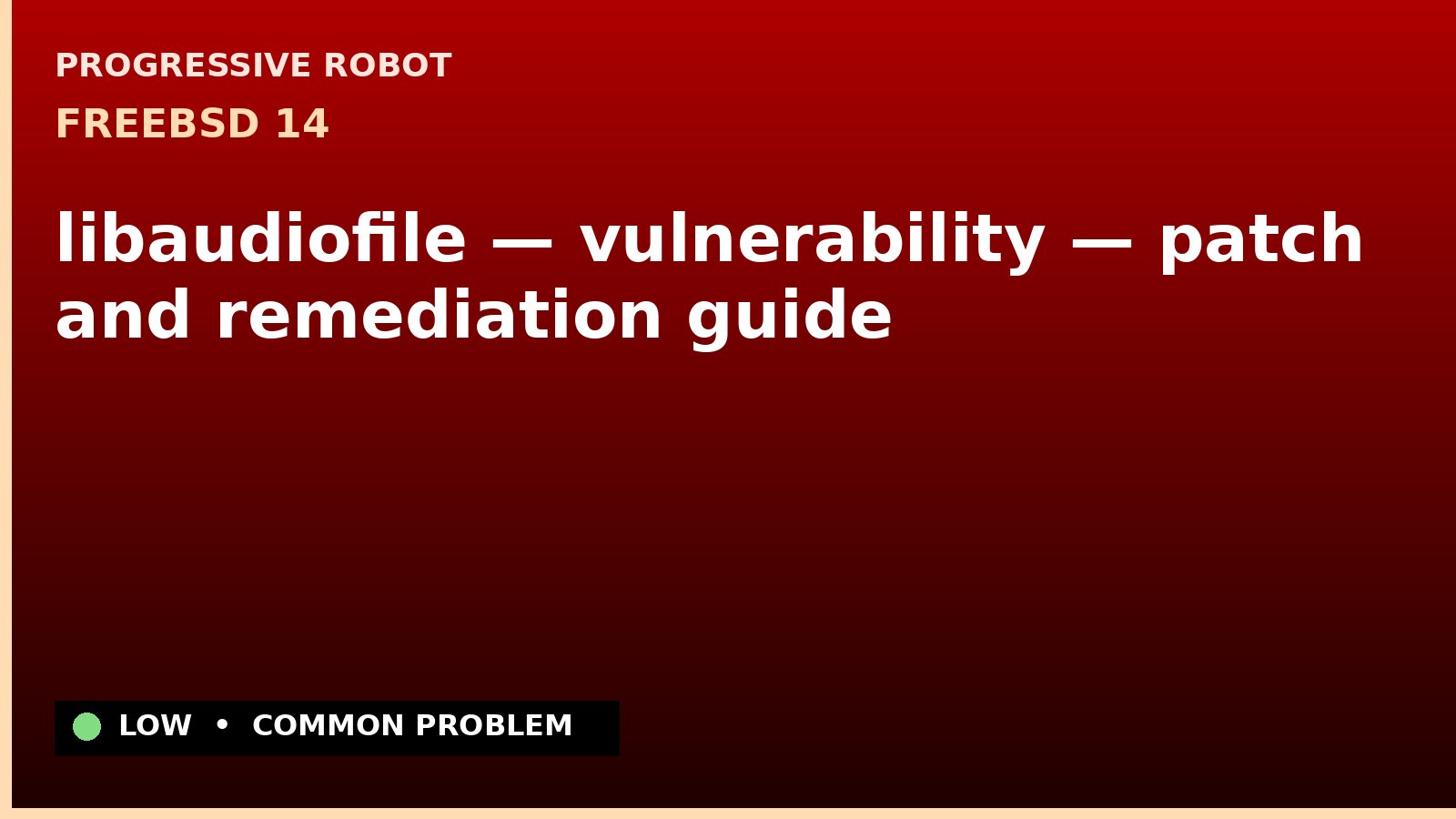 FreeBSD 14 — libaudiofile — vulnerability — patch and remediation guide