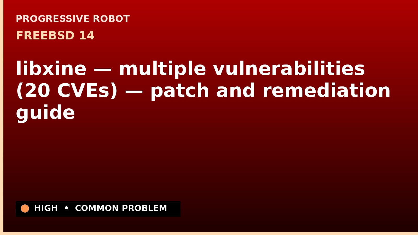 FreeBSD 14 — libxine — multiple vulnerabilities (20 CVEs) — patch and remediation guide — diagnosis and fix on FreeBSD 14