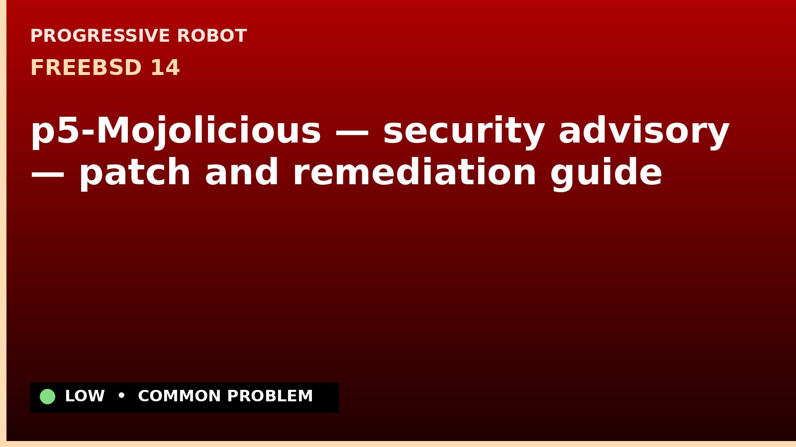 FreeBSD 14 — p5-Mojolicious — security advisory — patch and remediation guide — diagnosis and fix on FreeBSD 14