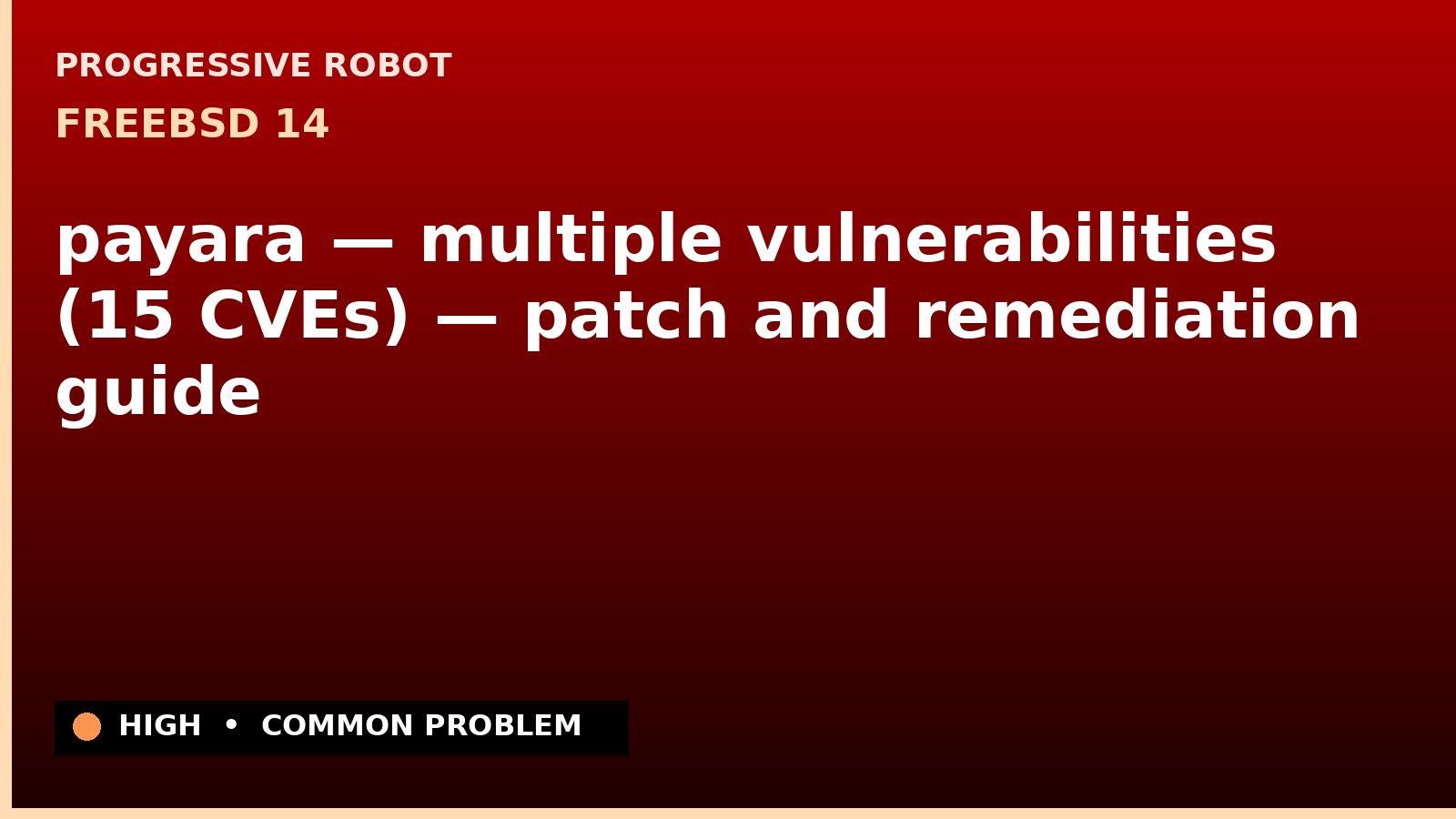 FreeBSD 14 — payara — multiple vulnerabilities (15 CVEs) — patch and remediation guide — diagnosis and fix on FreeBSD 14