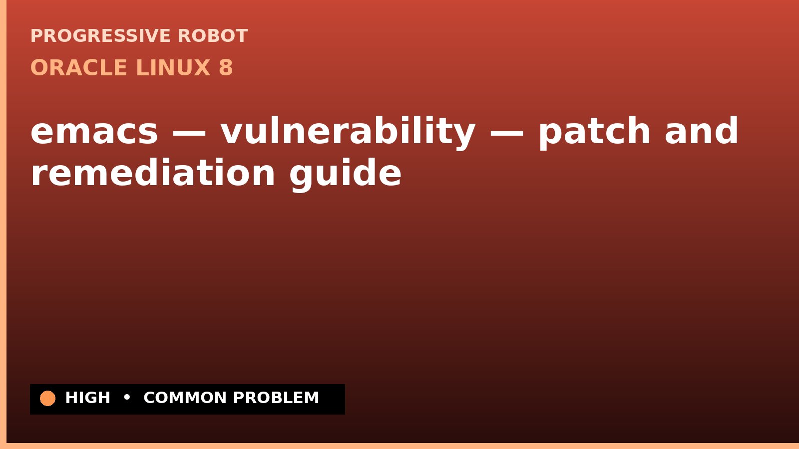 Oracle Linux 8 — emacs — vulnerability — patch and remediation guide (ELSA-2025-1917)
