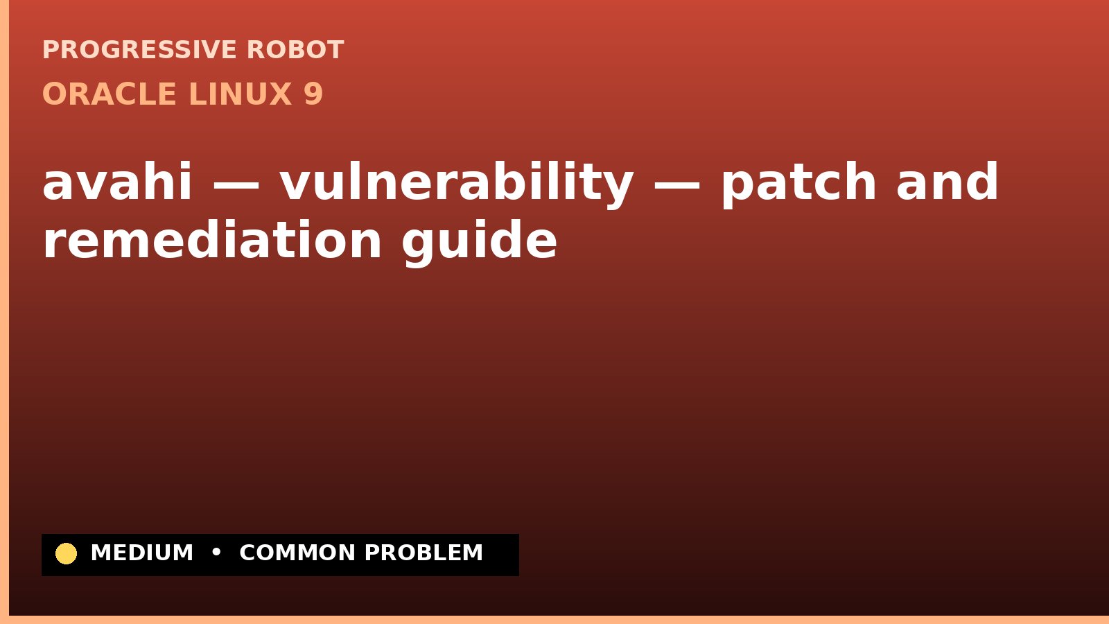 Oracle Linux 9 — avahi — vulnerability — patch and remediation guide (ELSA-2024-2433)
