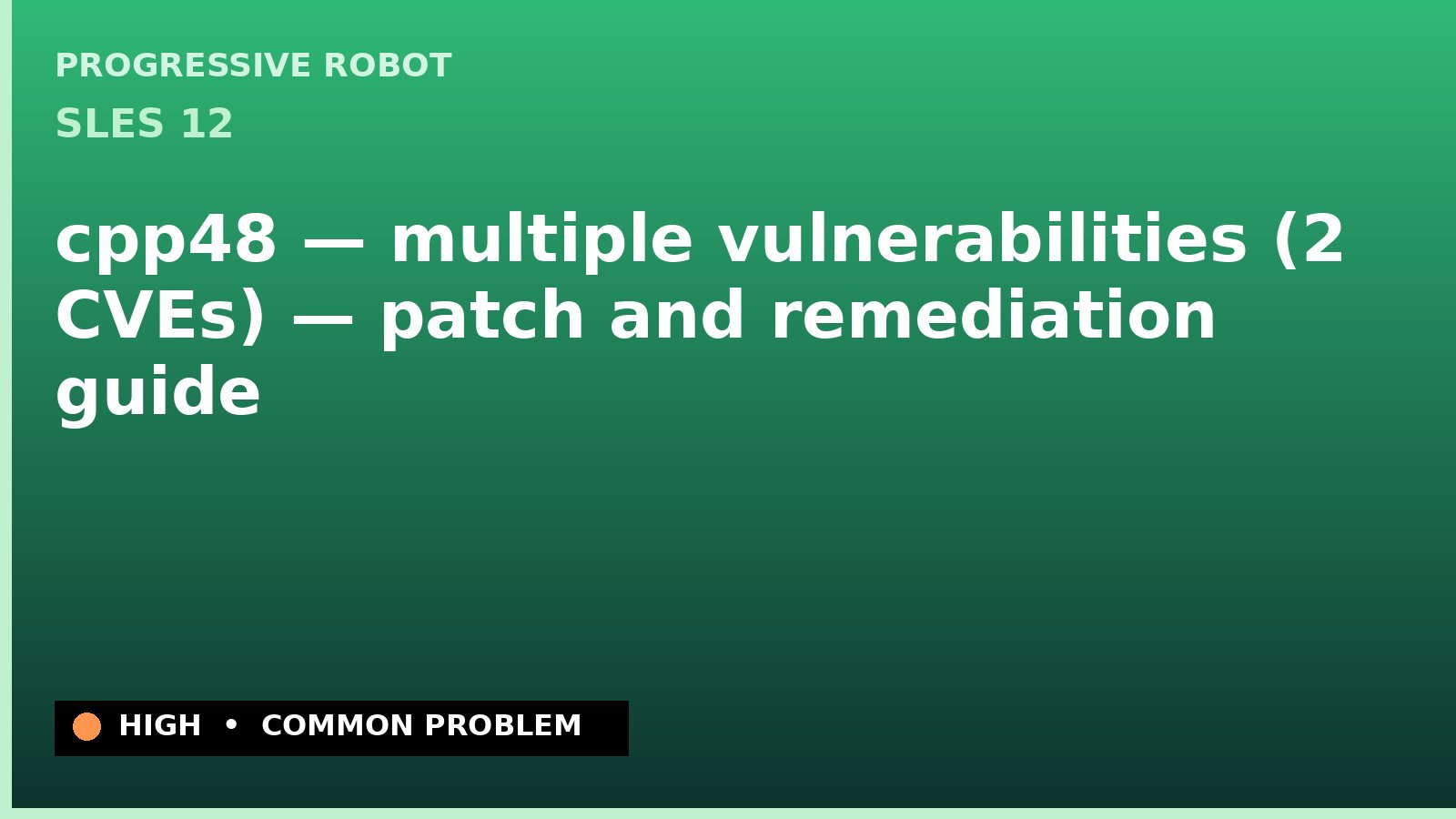 SLES 12 — cpp48 — multiple vulnerabilities (2 CVEs) — patch and remediation guide