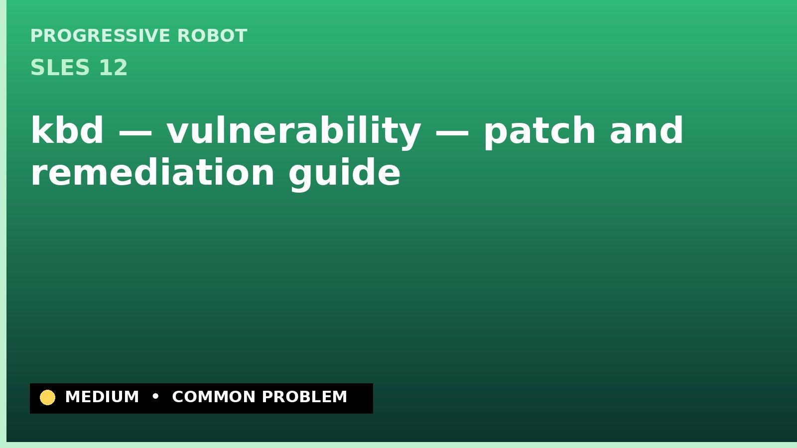 SLES 12 — kbd — vulnerability — patch and remediation guide — diagnosis and fix on SLES 12