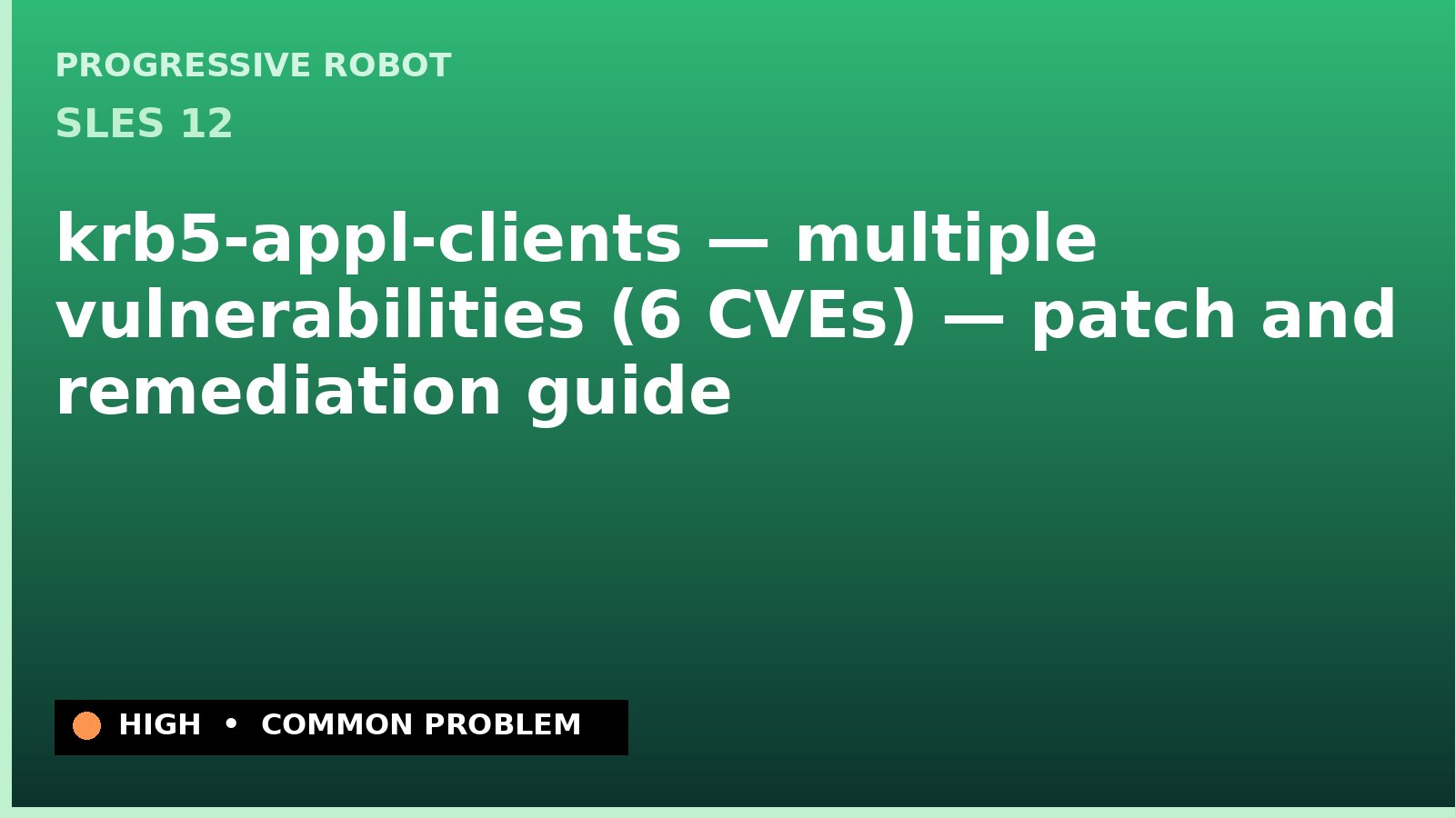 SLES 12 — krb5-appl-clients — multiple vulnerabilities (6 CVEs) — patch and remediation guide
