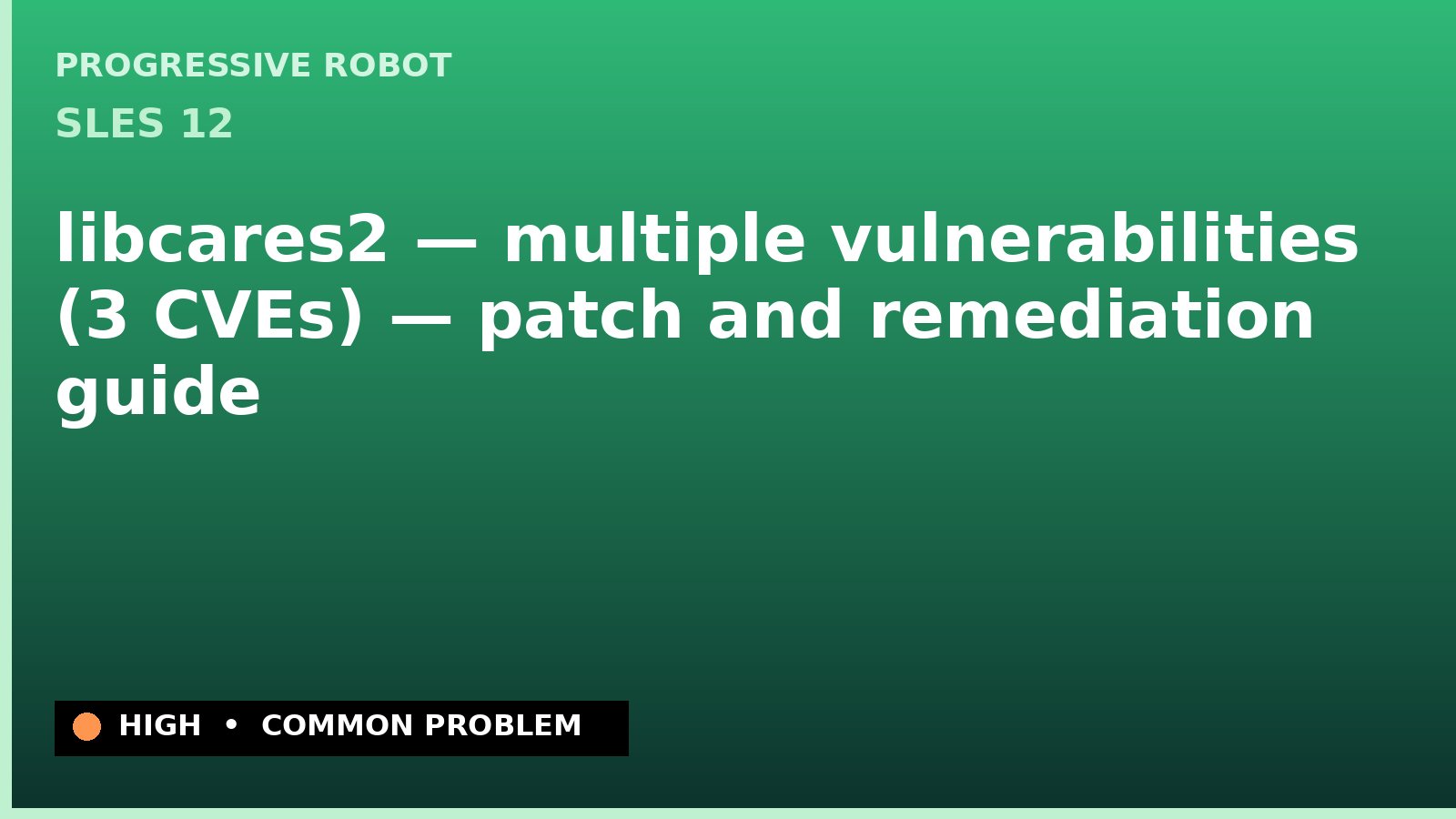 SLES 12 — libcares2 — multiple vulnerabilities (3 CVEs) — patch and remediation guide — diagnosis and fix on SLES 12