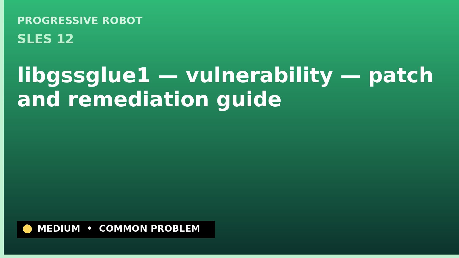 SLES 12 — libgssglue1 — vulnerability — patch and remediation guide — diagnosis and fix on SLES 12