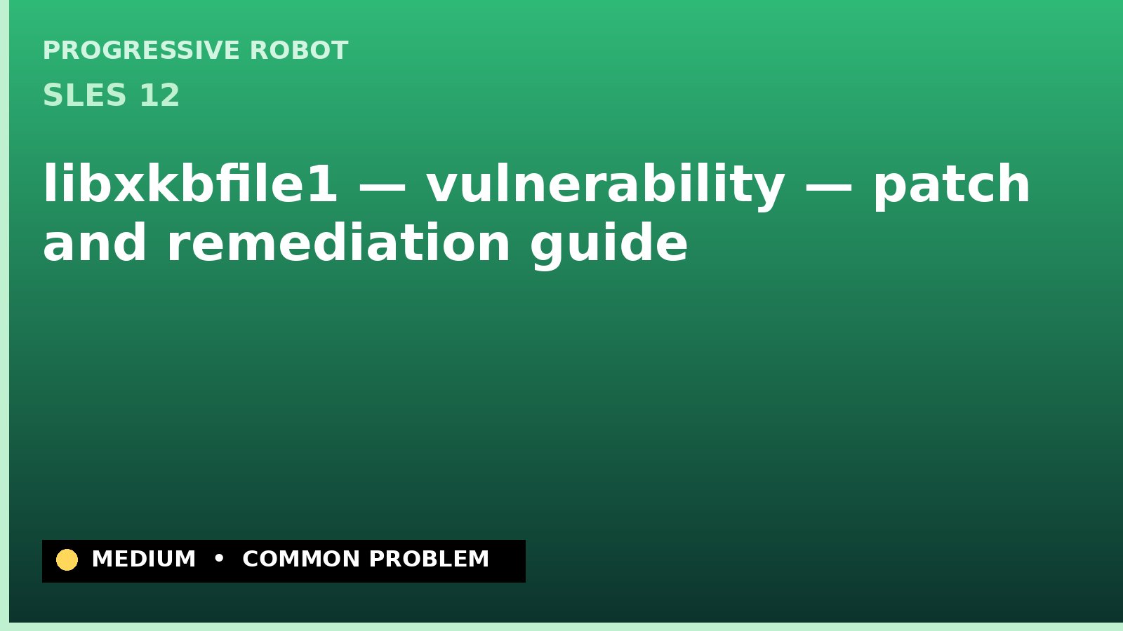 SLES 12 — libxkbfile1 — vulnerability — patch and remediation guide — diagnosis and fix on SLES 12