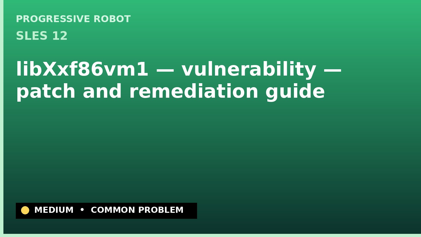 SLES 12 — libXxf86vm1 — vulnerability — patch and remediation guide — diagnosis and fix on SLES 12