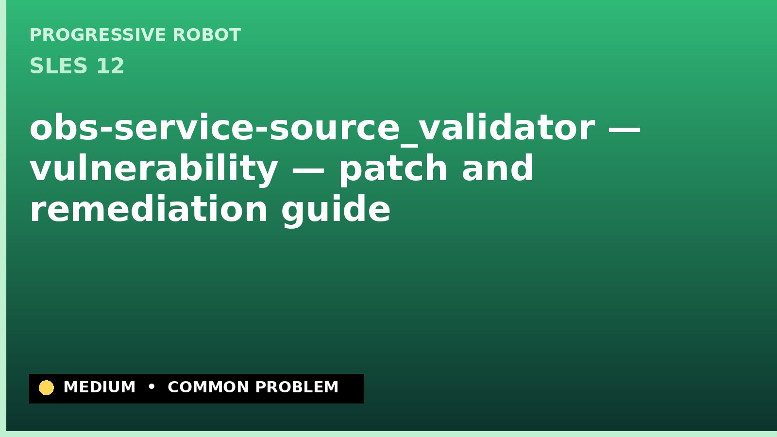 SLES 12 — obs-service-source_validator — vulnerability — patch and remediation guide — diagnosis and fix on SLES 12
