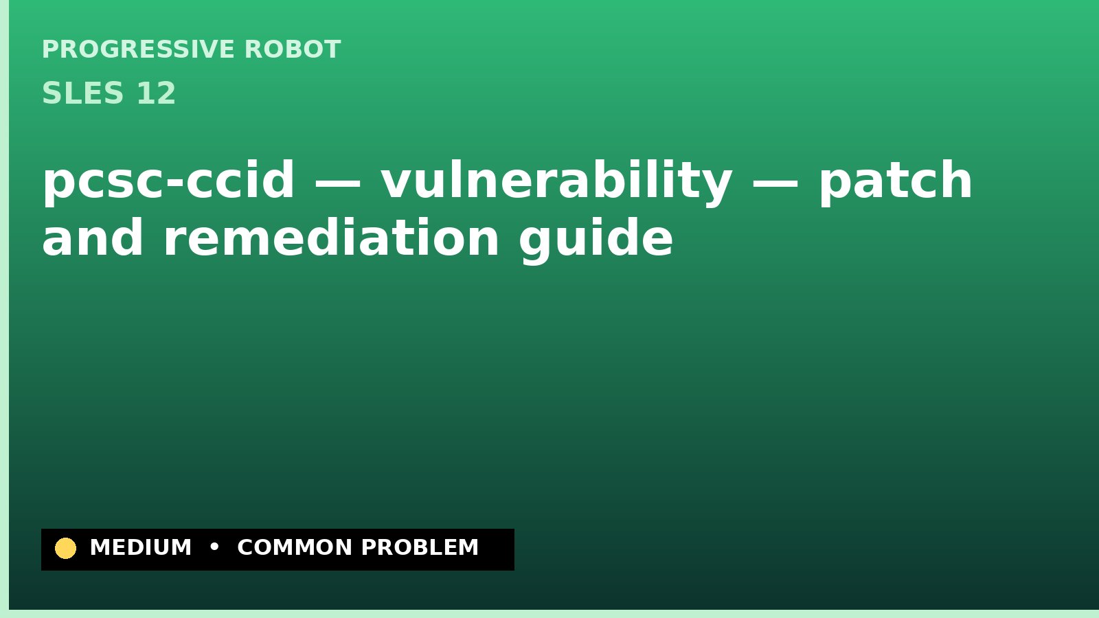 SLES 12 — pcsc-ccid — vulnerability — patch and remediation guide