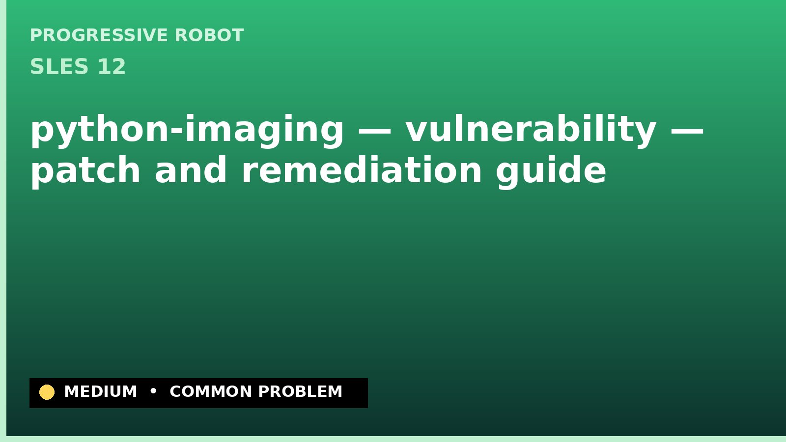 SLES 12 — python-imaging — vulnerability — patch and remediation guide — diagnosis and fix on SLES 12