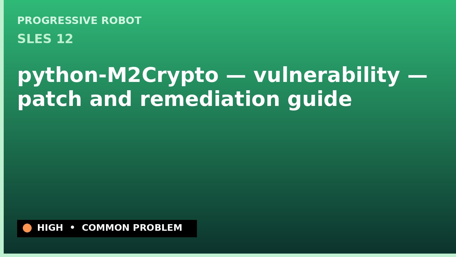 SLES 12 — python-M2Crypto — vulnerability — patch and remediation guide — diagnosis and fix on SLES 12