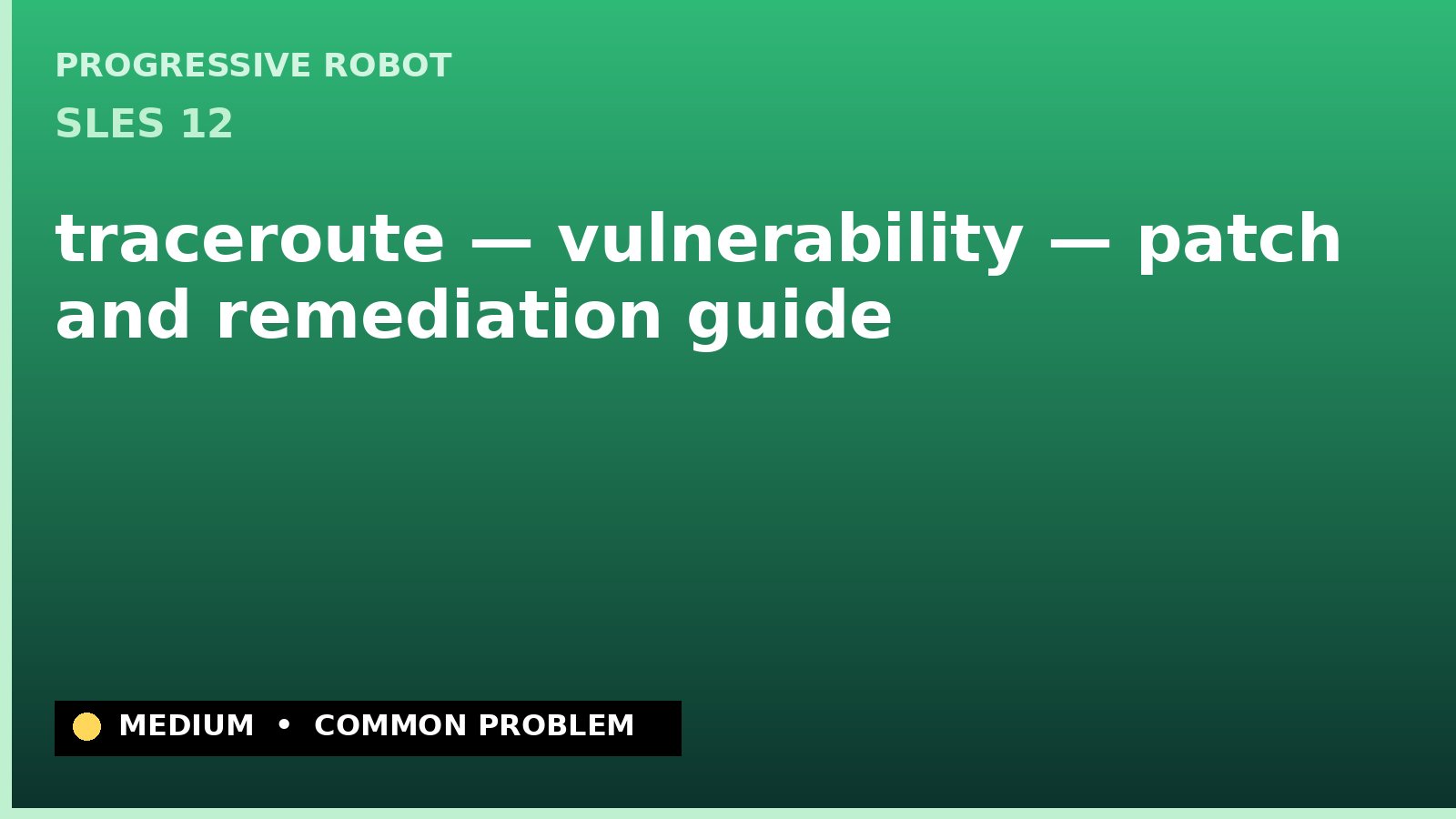 SLES 12 — traceroute — vulnerability — patch and remediation guide — diagnosis and fix on SLES 12
